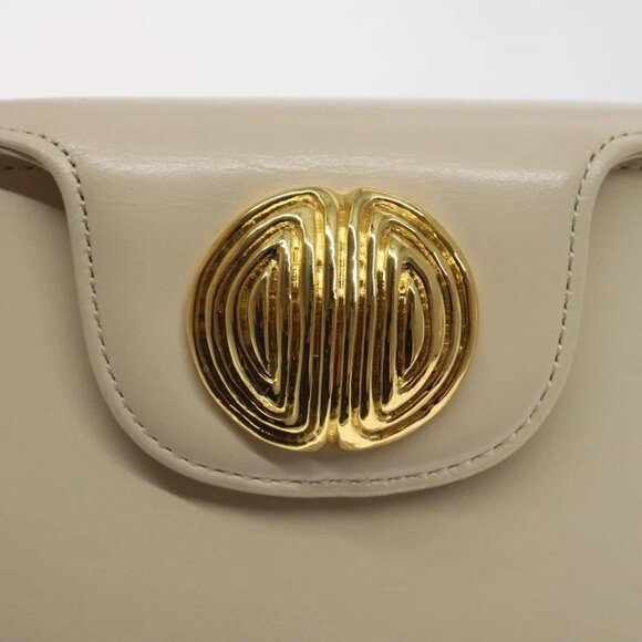 GIVENCHY Hand Bag Leather Beige Gold Auth - Picture 11 of 16